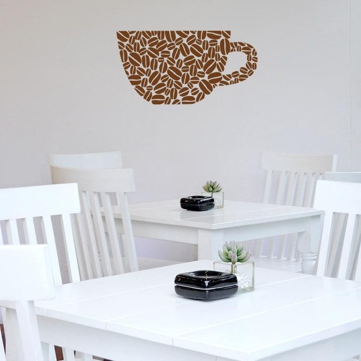 Vægklistermærke med Kaffekop Motiv