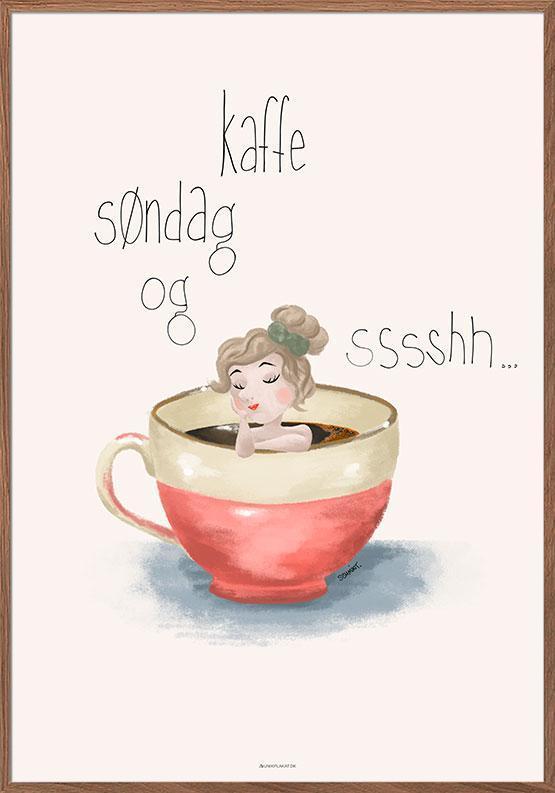 Kaffeplakat – Hyggelig Søndag med Kaffe til Dit Hjem