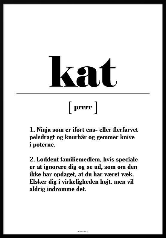 Kærlig plakat med katte-definitioner