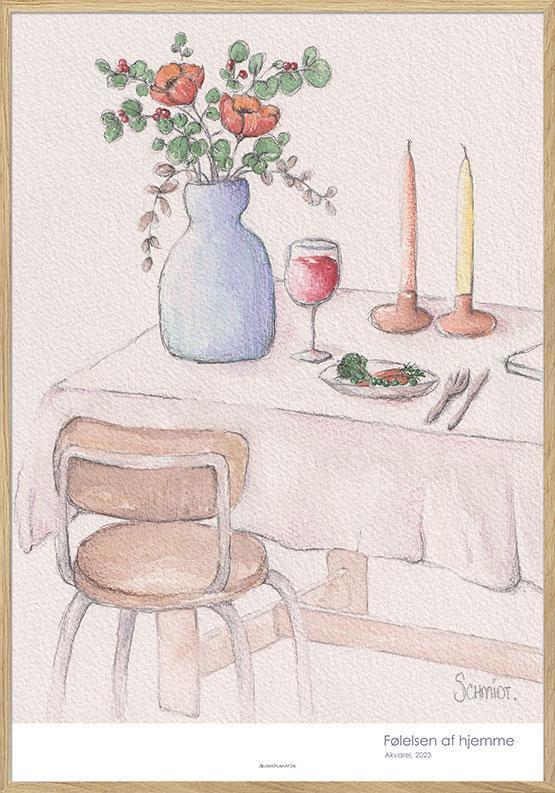 Akvarel Kunstplakat - Hjemmets Følelse til Dit Rum