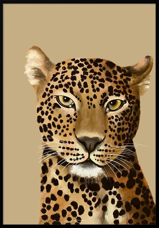 Leopardplakat til vægdekoration
