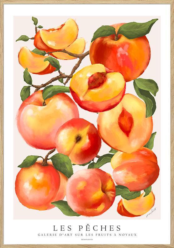 Elegant plakat med ferskner – Unik kunst til dit hjem