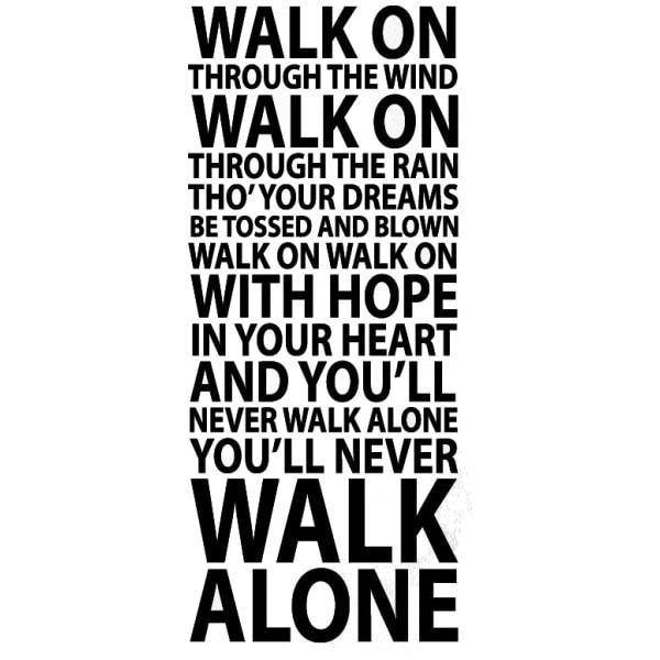 Liverpool vægklistermærke - Never Walk Alone 140x57cm