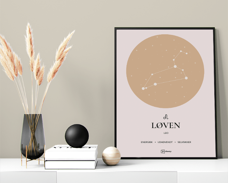 Løve Stjernetegn Plakat i Guld 60×84 cm