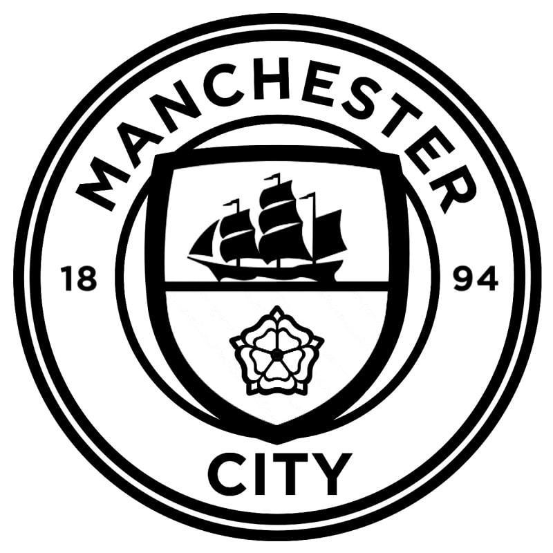 Manchester City vægklistermærke - sort logo.