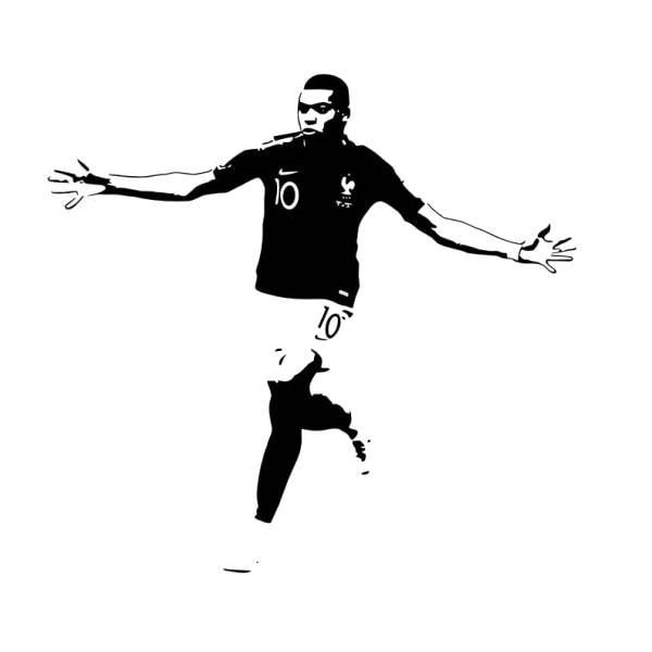 Mbappé mål - Smuk fodbold vægklistermærke 54x57cm