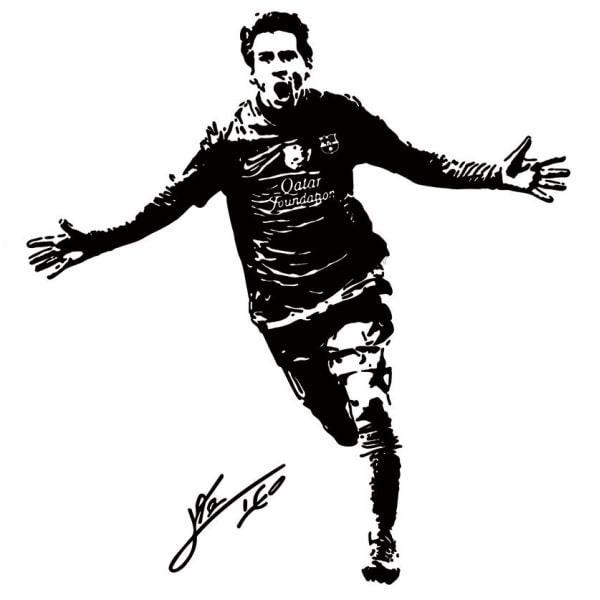 Messi målscorer - Fodbold wallsticker 60x57cm