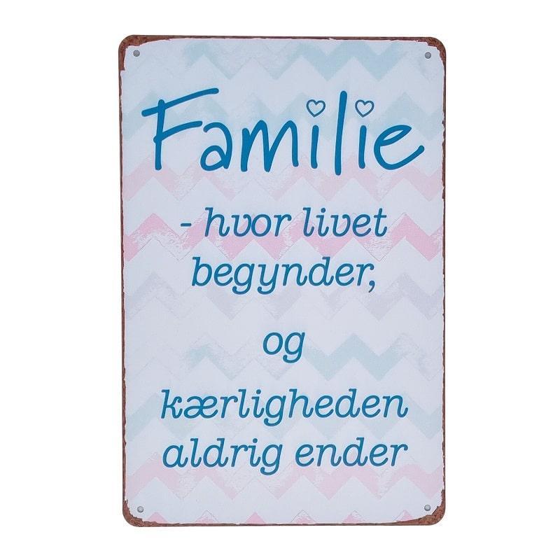 Emaljeskilt Familie - hvor livet starter