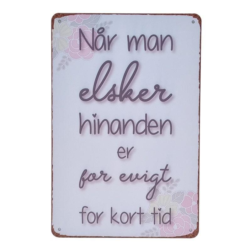 Emaljeskilt med kærlighedsbudskab