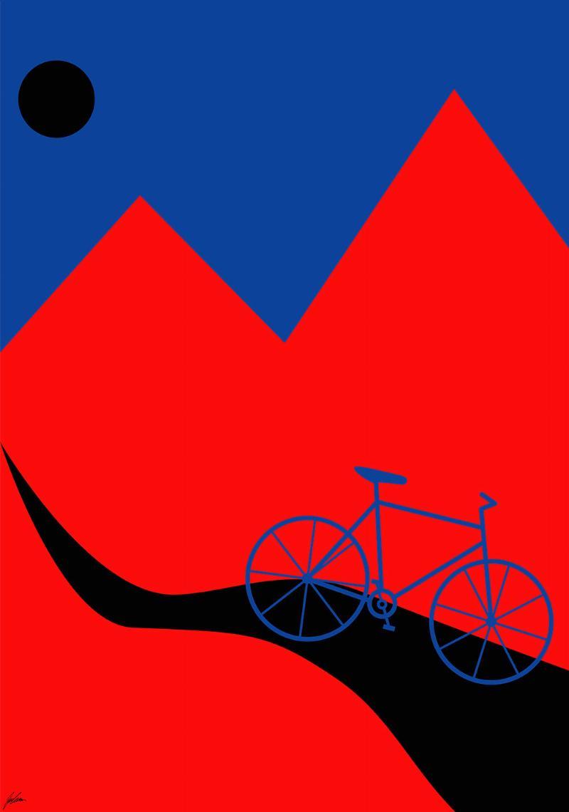 Mountainbike Plakat i Blå fra Justesen