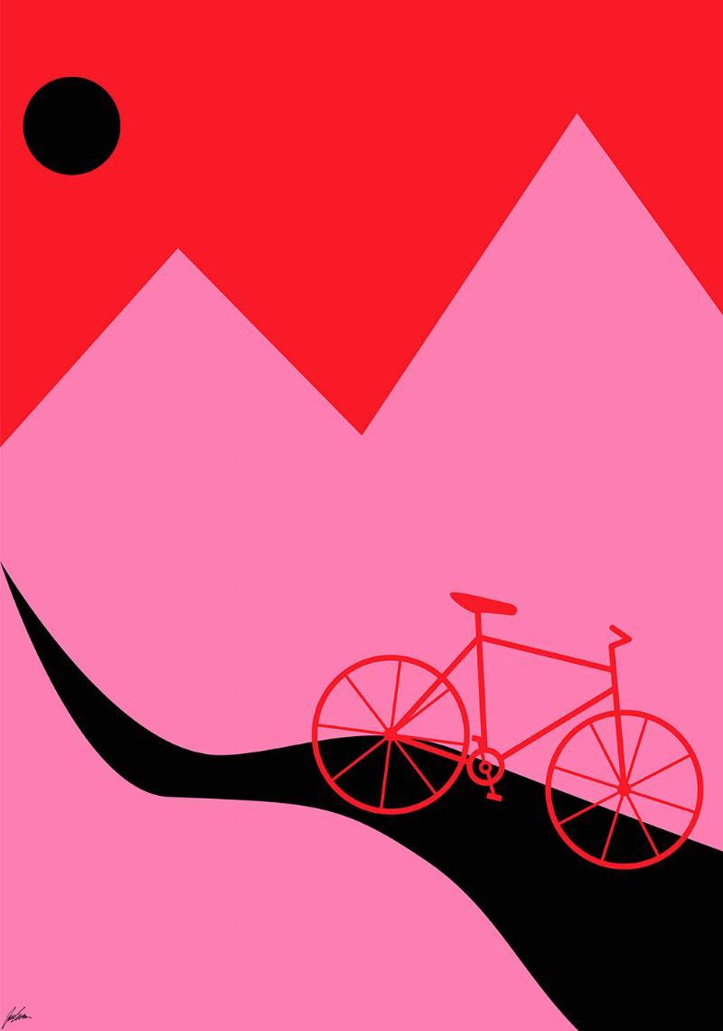Justesen Plakater: Pink Mountainbike Kunstprint