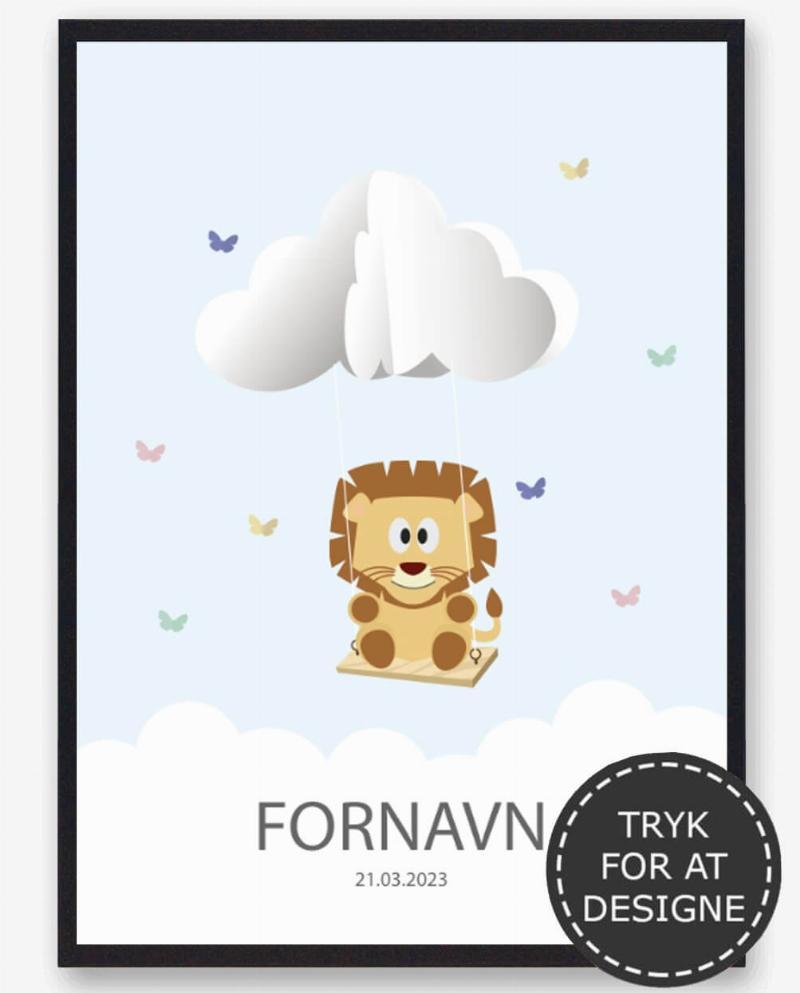 Navnetavle Løve – Plakat 50x70 cm