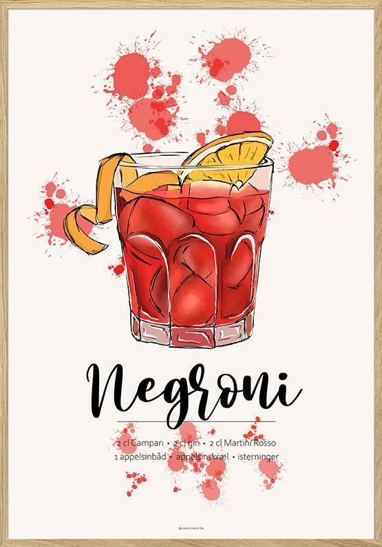 Negroni Opskrift Plakat – Ideel til din hjemmebar!