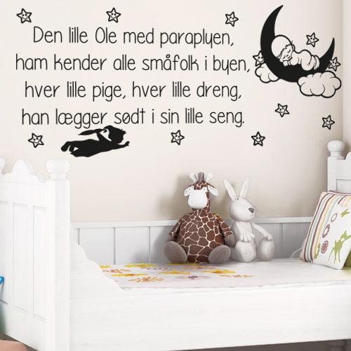 Ole Lukøje Væggklistermærke – Magisk Godnatsang til Børn
