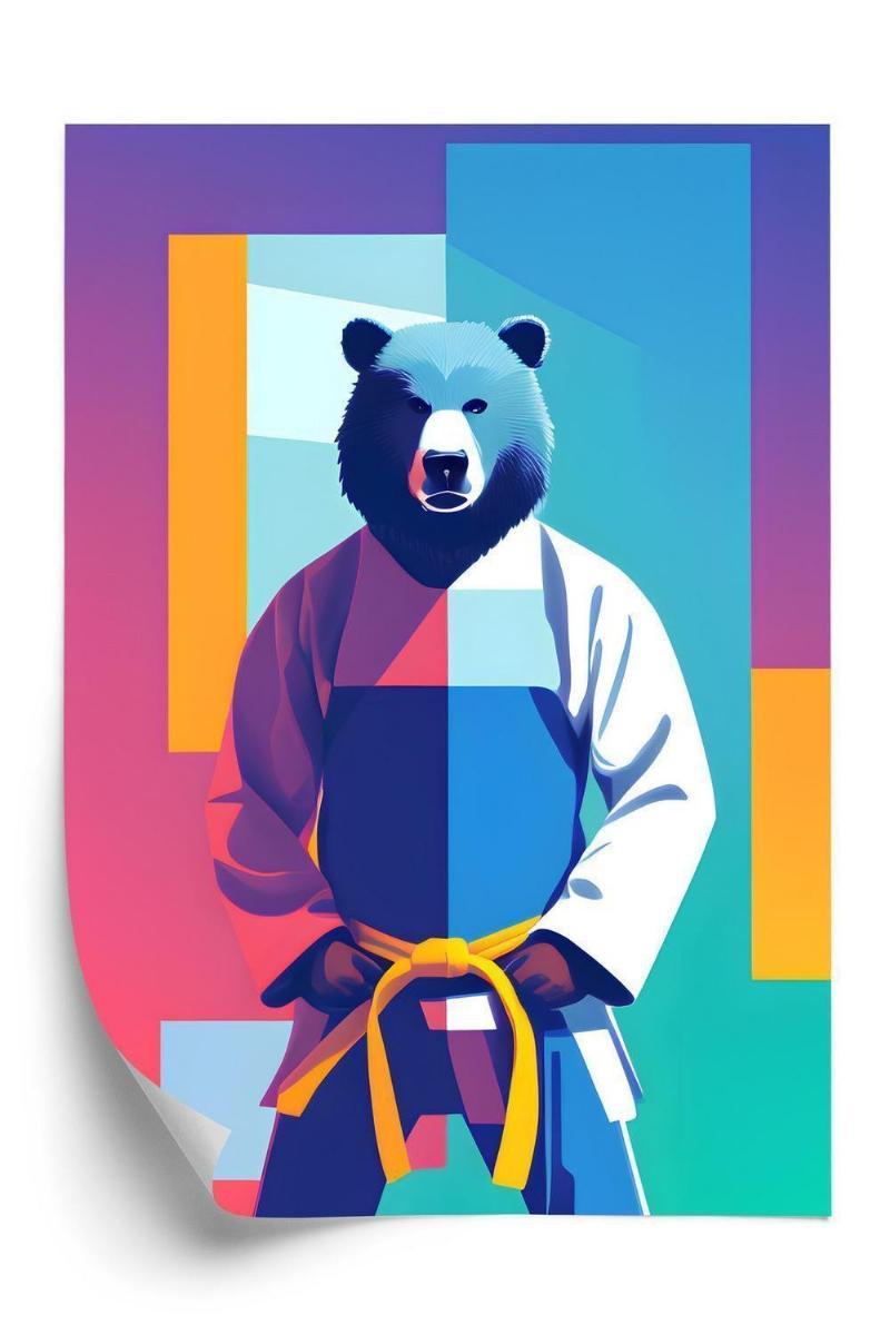 Plakat - Bamse i karateuniform