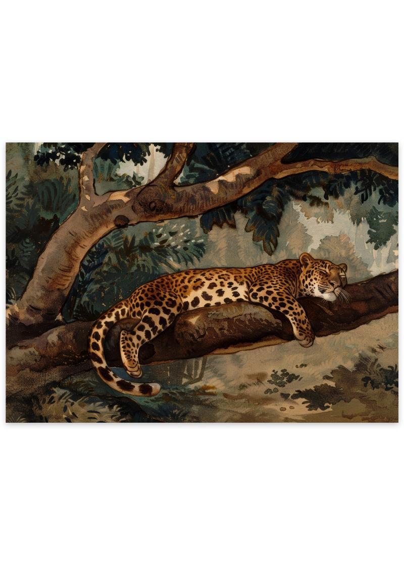 Sovende leopard plakat - Sød og charmerende design