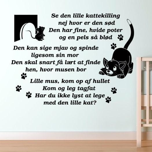 Væggklistermærke: Den lille kattekilling