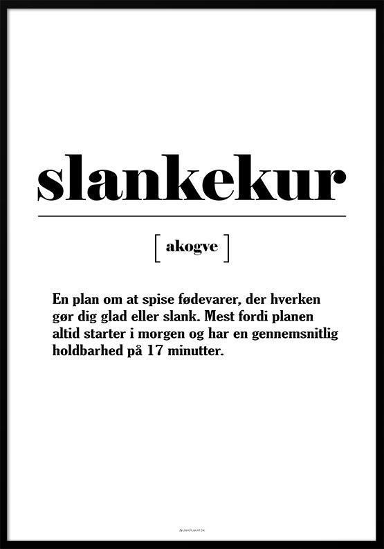 Definitionsplakat til Slankekur – Inspirerende Kunstværk