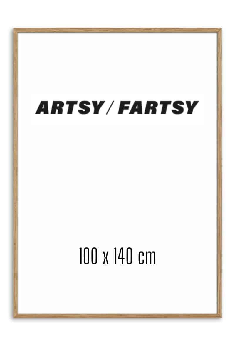 Massiv ramme i egetræ 100x140 cm