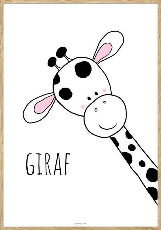 Enkel Giraffebørneplakat - Perfekt til Børneværelset!