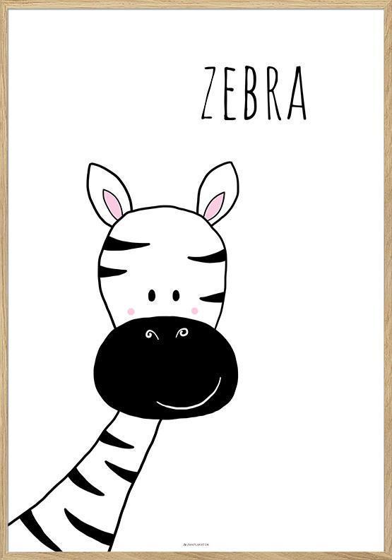 Zebra-plakat til børn i enkel stil