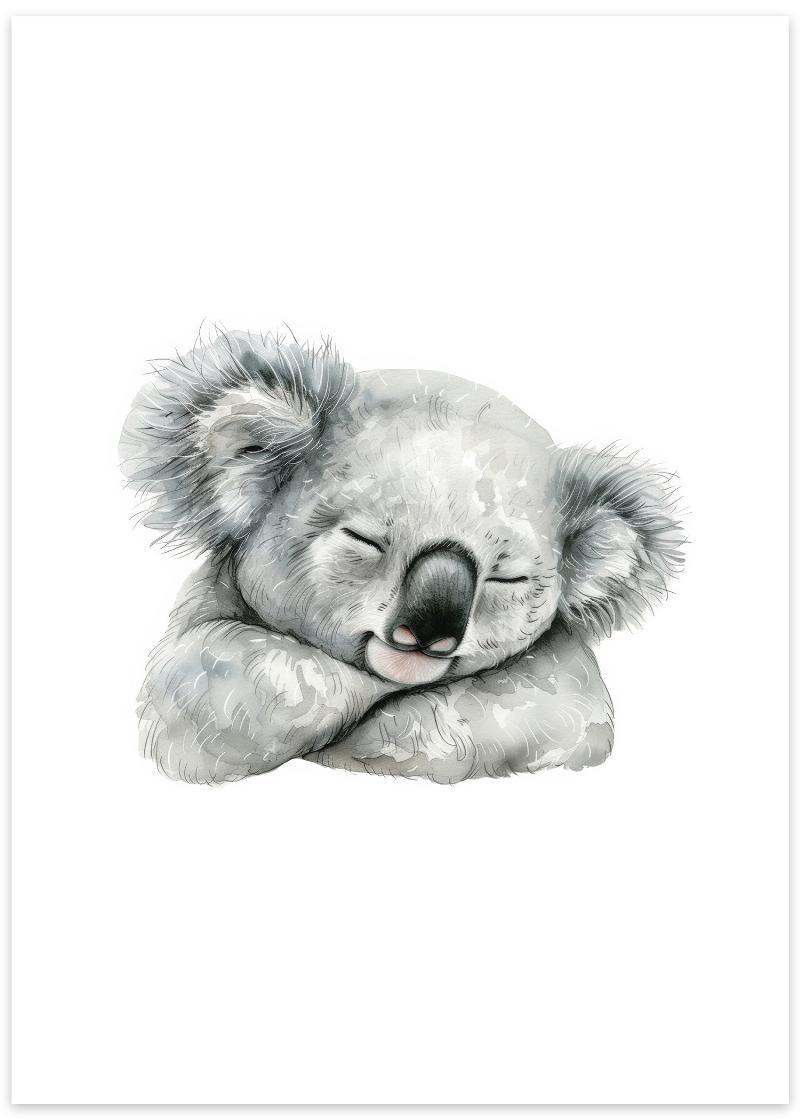Sødt koala plakat til børneværelset