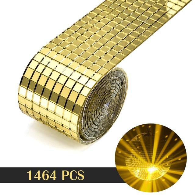 DIY Spejlvæg med Selvklæbende Glasfliser - Guld 4x100cm