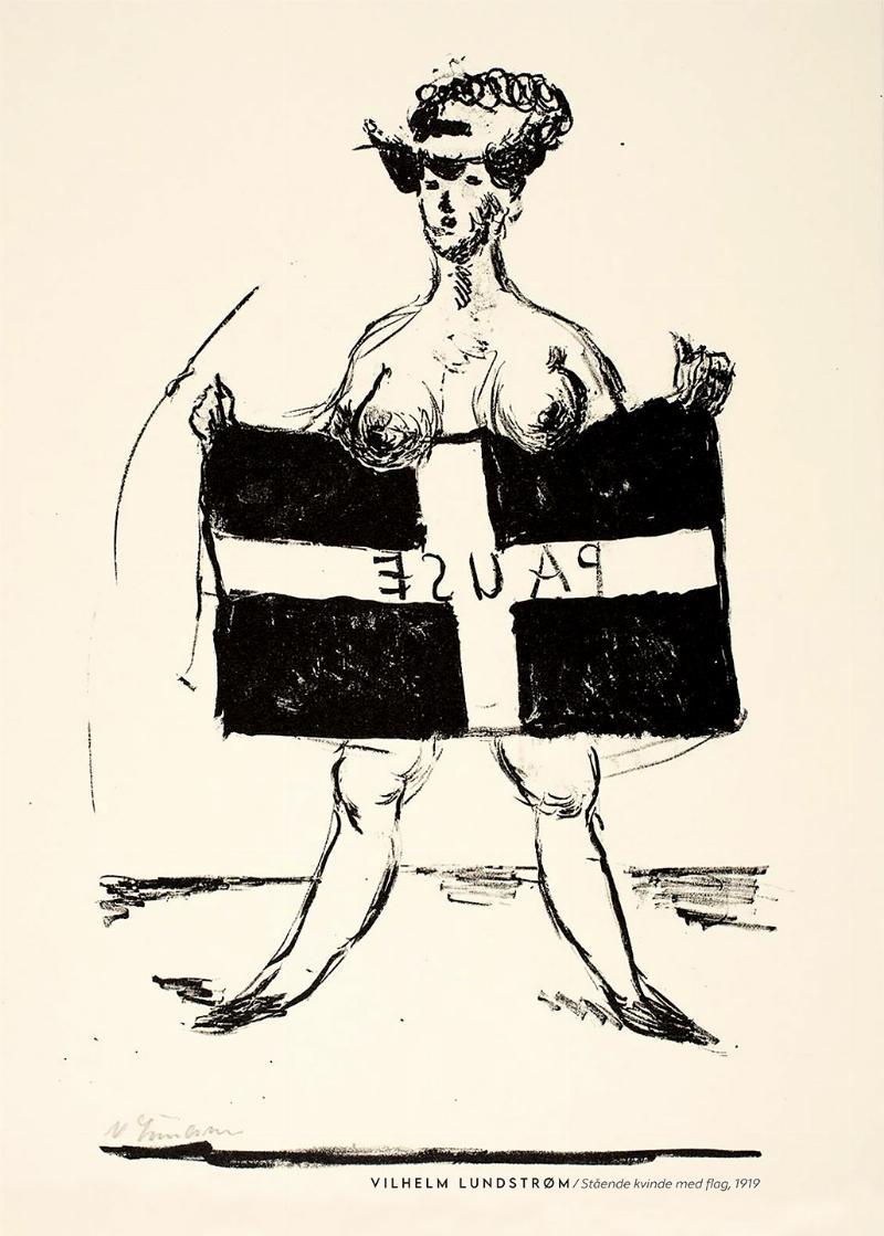 Stående kvinde med flag, 1919 af Plakatværket