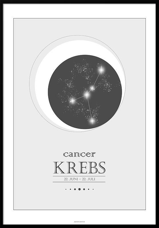 Krebs Stjernetegn Plakat – Udsøgt Vægkunst til Dit Hjem