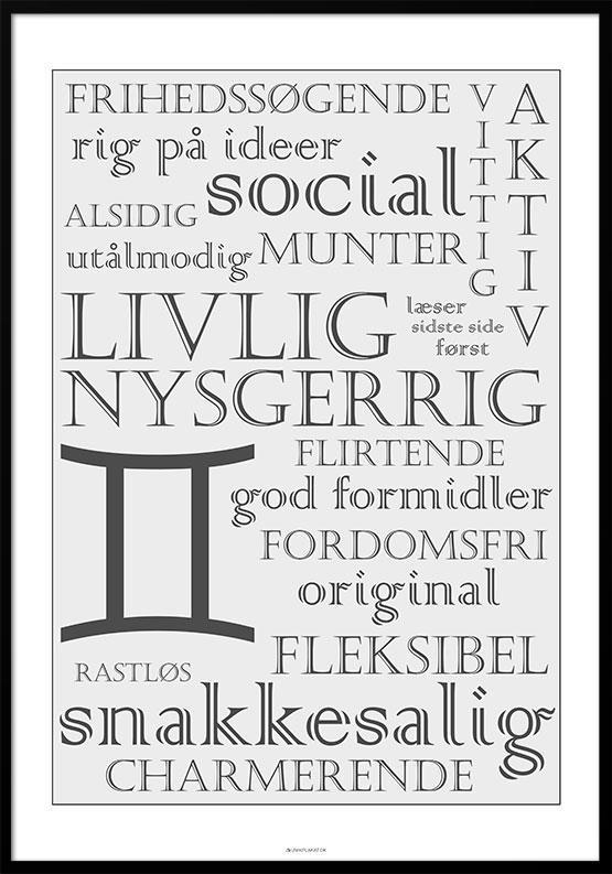 Tvillingernes Karaktertræk Plakat – Unik Vægkunst til Hjemmet