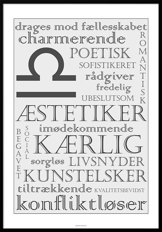 Vægtens stjernetegnplakat – Stilfuld indretning til hjemmet