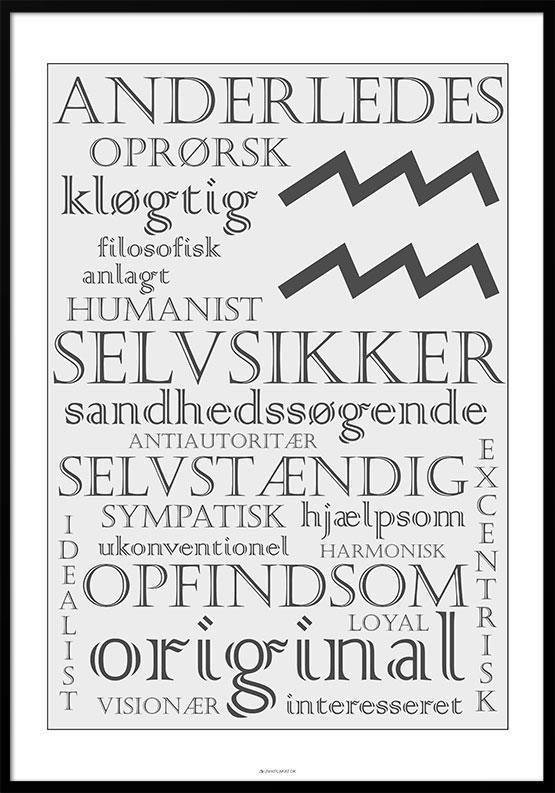 Vandmand Stjernetegnplakat med karaktertræk - Unik Kunst!