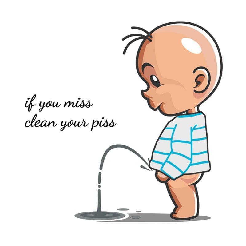 Humoristisk Toilet Skilt - Vægklistermærke til Badeværelset