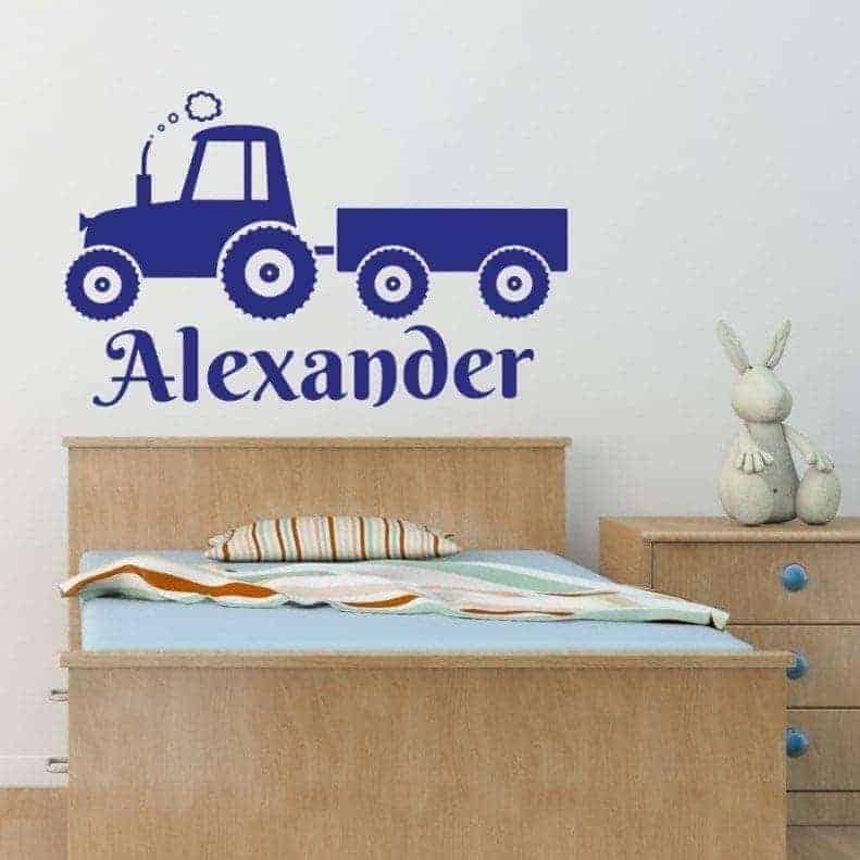Traktor Væggemærke Med Navn – Perfekt Vægdekoration til Børn!