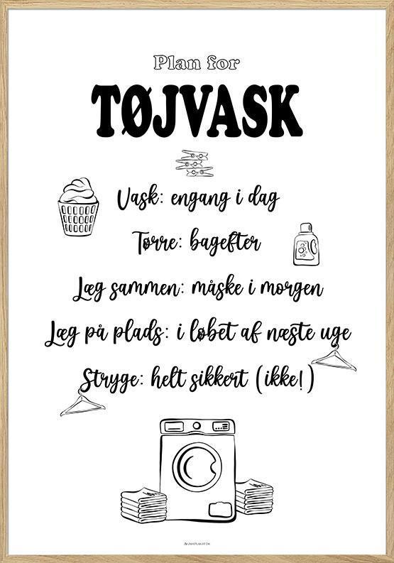 Vaskeplakat med sjovt citat til badeværelset - Gør det personligt!