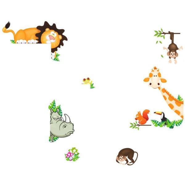 Vægklistermærke med vilde dyr til indretning - Fantastisk!