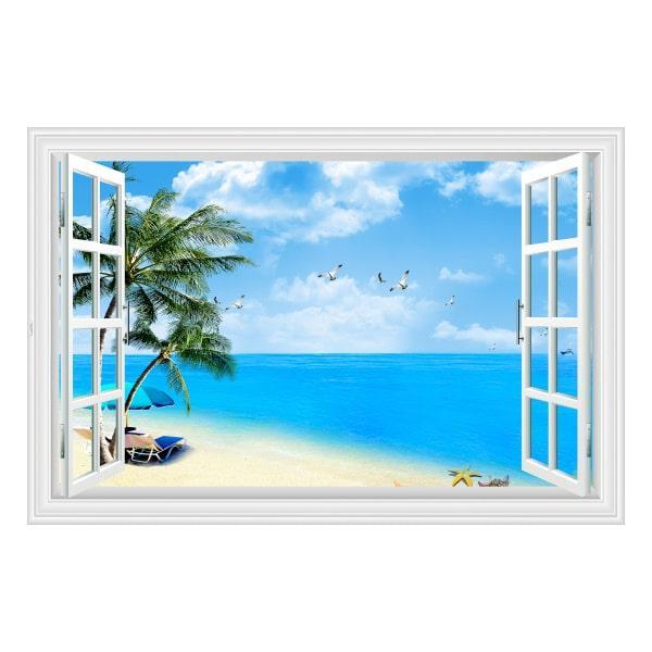 Bounty Strand Vinduet - Smuk Wallsticker til Dit Hjem