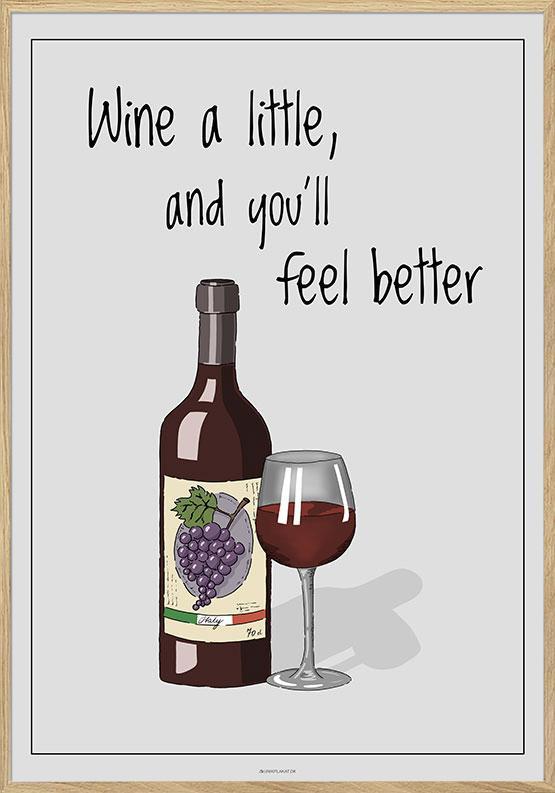 Vinplakat: Nyd et glas vin - Unik kunst til dit hjem