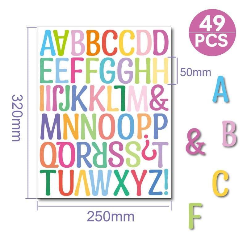 Farverige A-Z Vægklistermærker til Børneværelset - Læring Leg!
