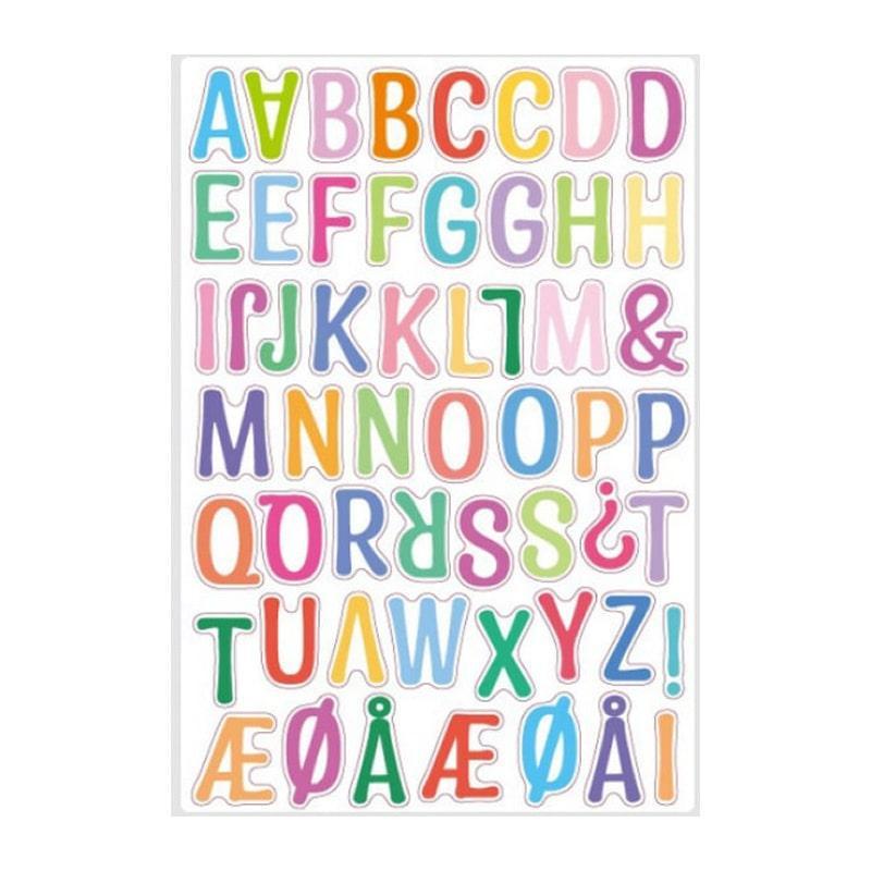 Farverig Alfabet Wallsticker - Store Bogstaver A-Å