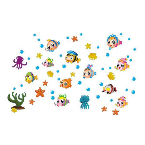 Farverigt Fisk Vægklistermærke til Børneværelset - Fantastisk!