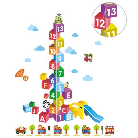 Farverig Målebånd Wallsticker til Børneværelset – Læring & Leg!