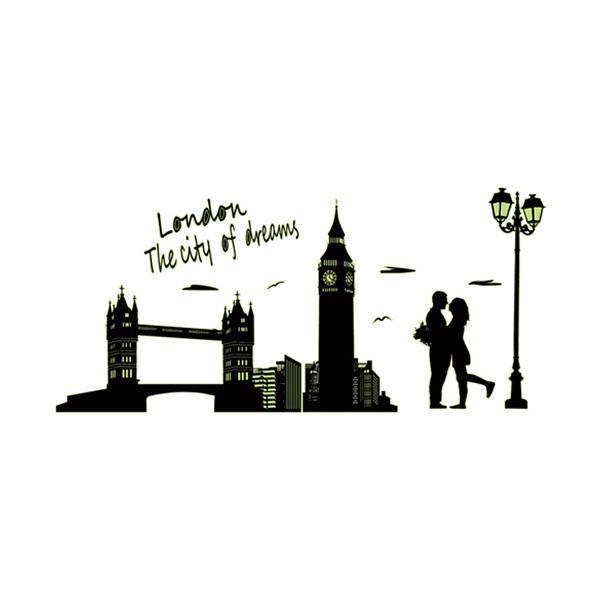 London vægklistermærke med natlys. 160x70cm