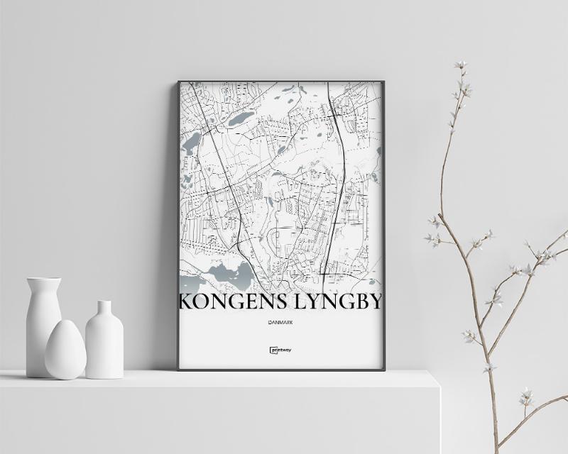 Kongens Lyngby Plakat Hvid 30×42 cm (A3)