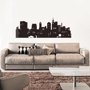 Skyline vægklistermærke af Diana Lovring, 83x30 cm