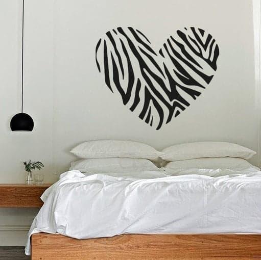 Zebra Hjerte Væggaufkleber – Unik Dekoration til Dit Hjem