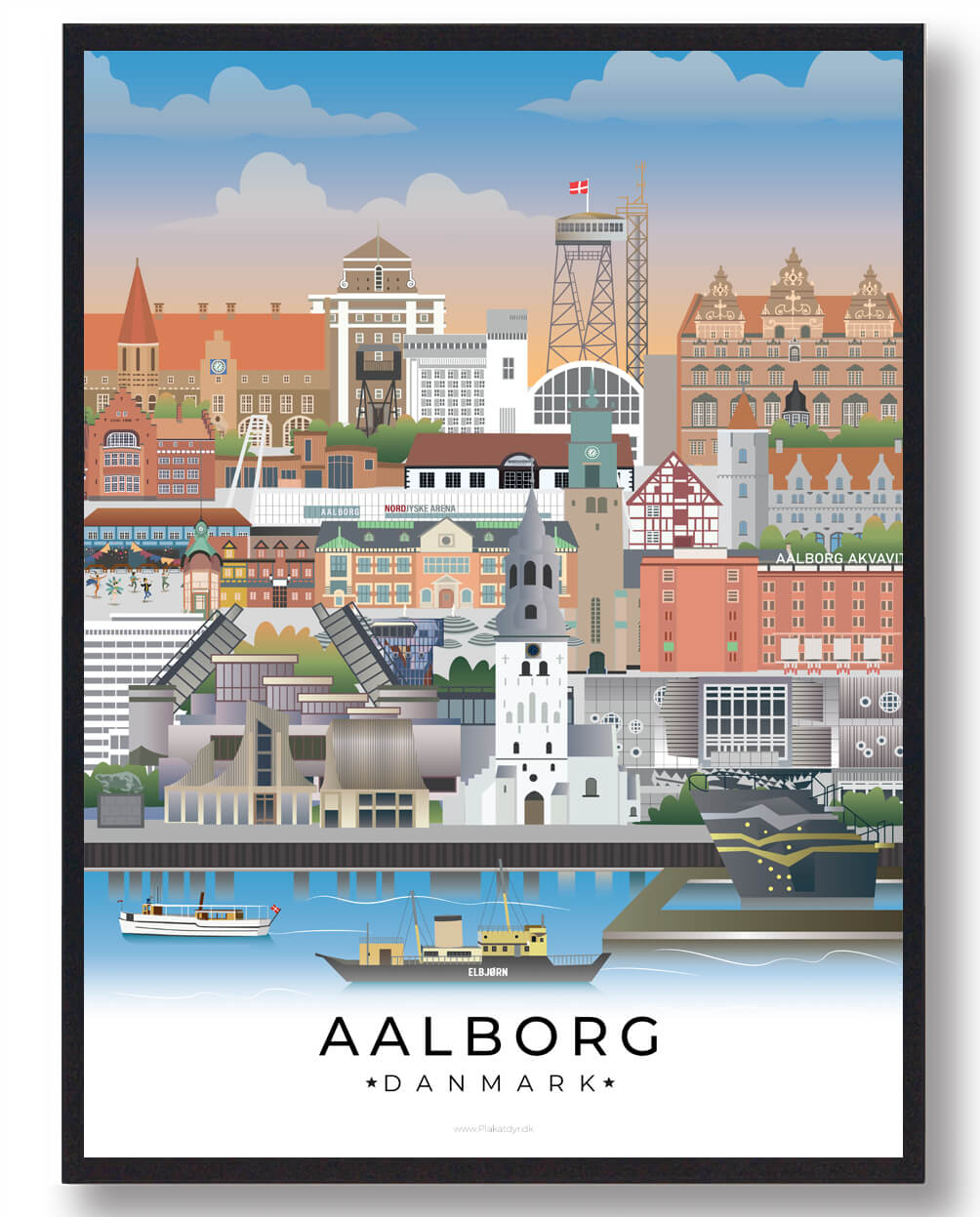 Aalborg Plakat - Den pulserende by ved Limfjorden