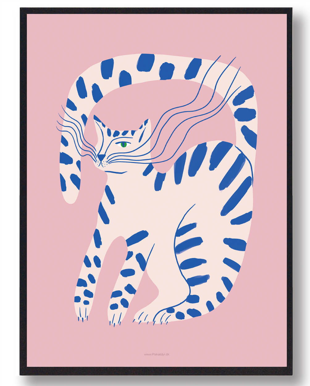 Blå Kat - Farverig Katteplakat til Dine Vægge