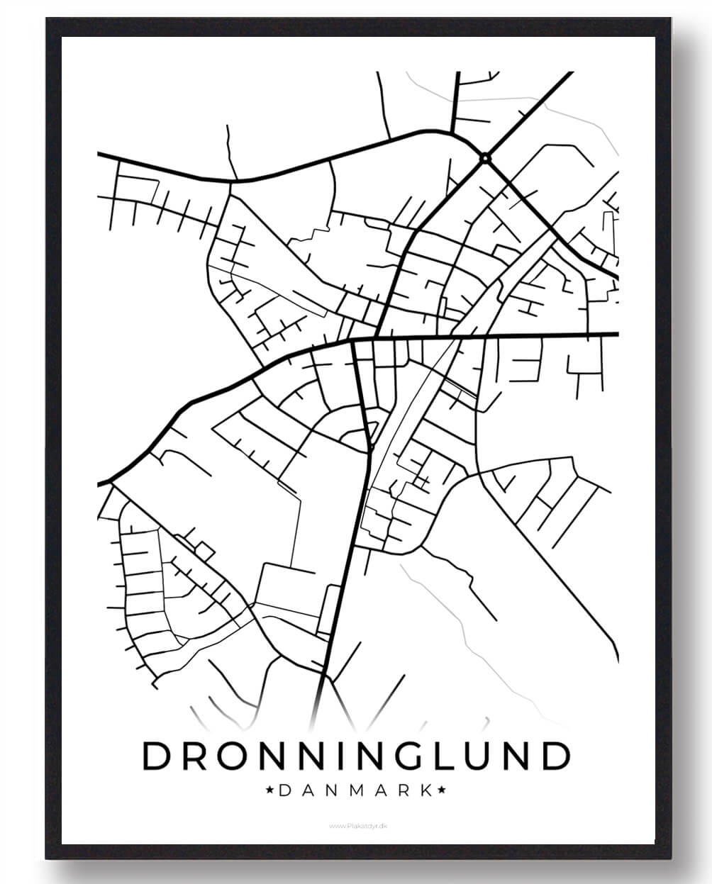 Dronninglund Plakat - Hvid Vægkunst til Dit Hjem