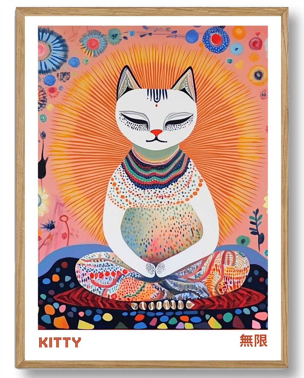 Meditationskat Plakat – Skab Ro og Balance i Dit Hjem